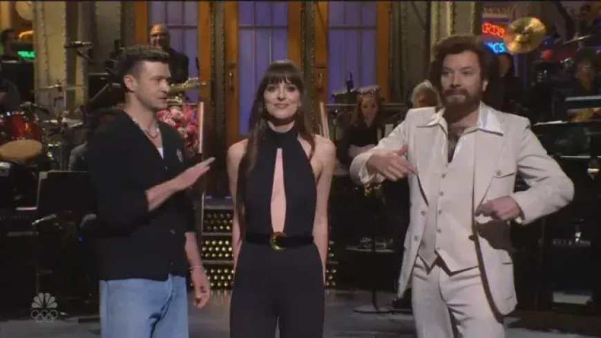 Jimmy Fallon and Justin Timberlake Shatter Dakota Johnson's Monologue on "Saturday Night Live"